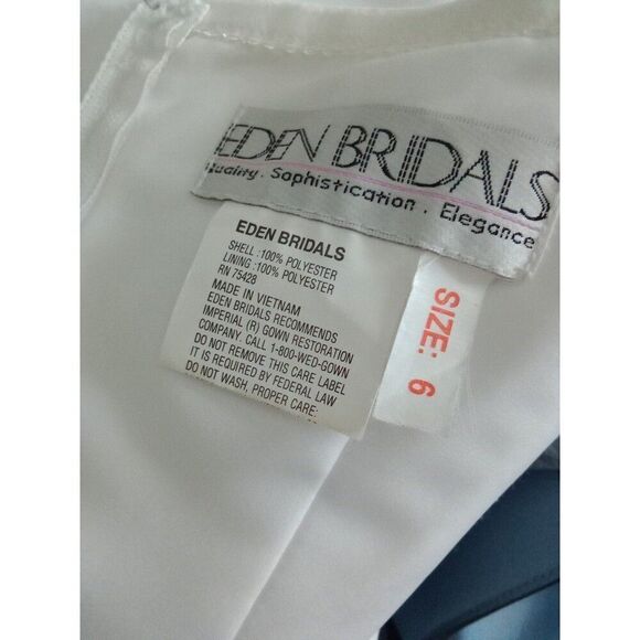 Sz 6 Wedding Dress Gown Eden Bridal #1400 Waterfall Chiffon Ruffled Fit & Flare - Picture 8 of 11